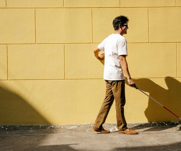 Person feeling energetic and mobile during morning outdoor walk